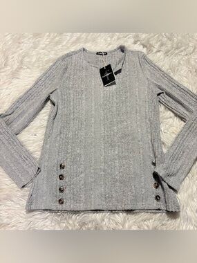 Flamingals gray long sleeve top size S FG14-2